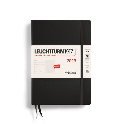 LEUCHTTURM1917 Εβδομαδιαίο Planner/Notebook 2025 A5 Σκληρό Εξώφυλλο - Black